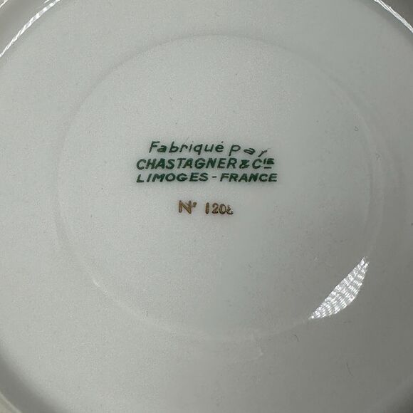 Vintage Chastangner Limoges Saucer Plate France White Floral Round Gold Rim 5.5" - Picture 5 of 6